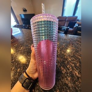 New Starbucks Summer 2021 Pink Blue Grid Ombre Tumbler Limited edition
